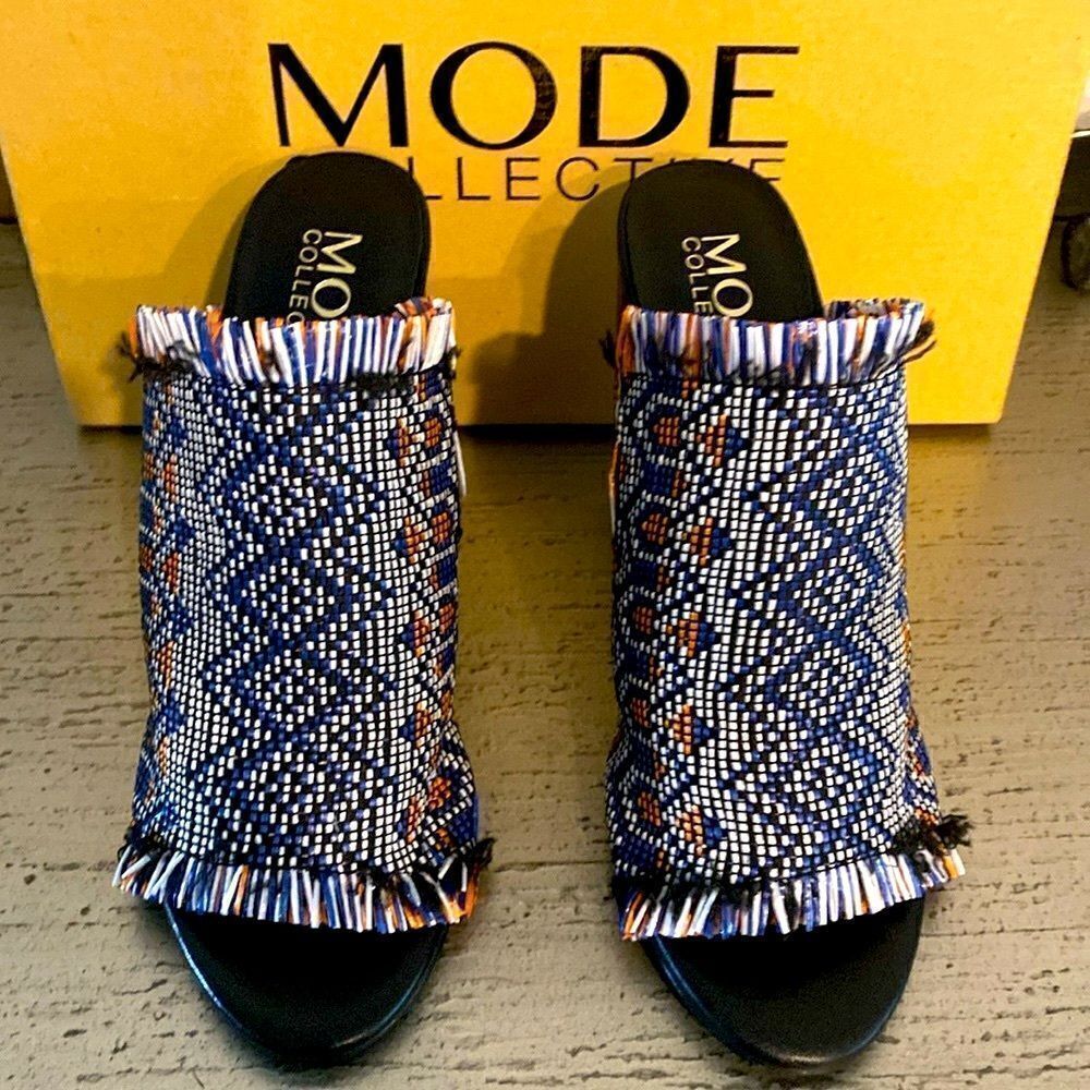NEW THE MODE COLLECTIVE SANDSTONE HIGH HEEL MULES - Picture 6 of 9